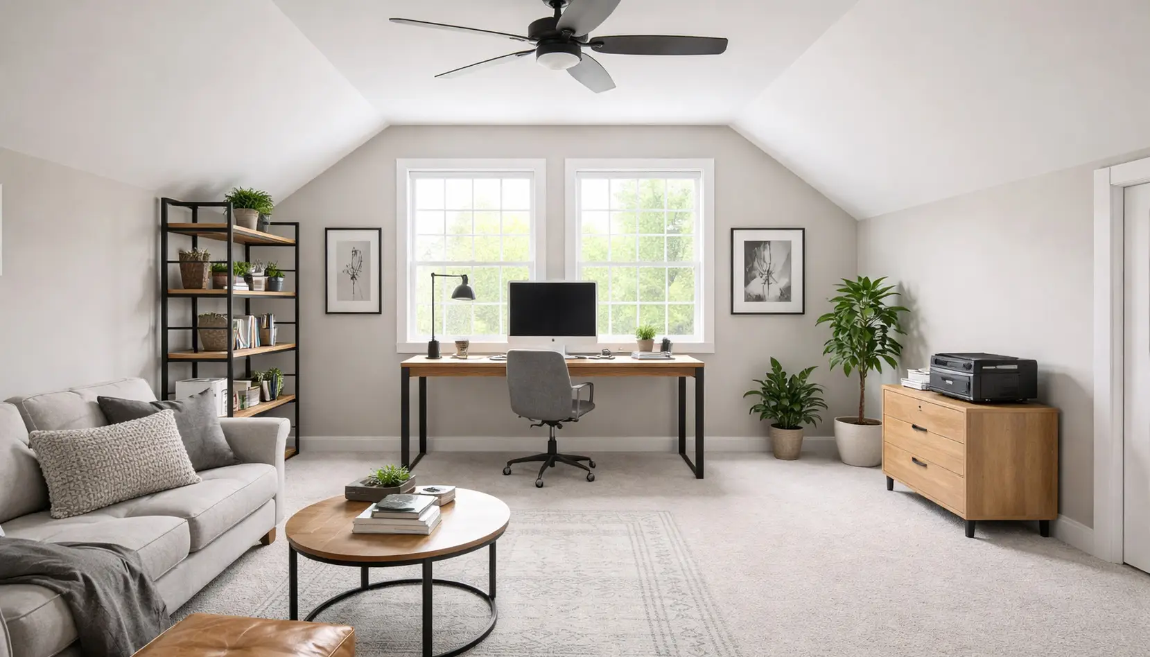 Bright Cooper Home Office and Cozy Lounge