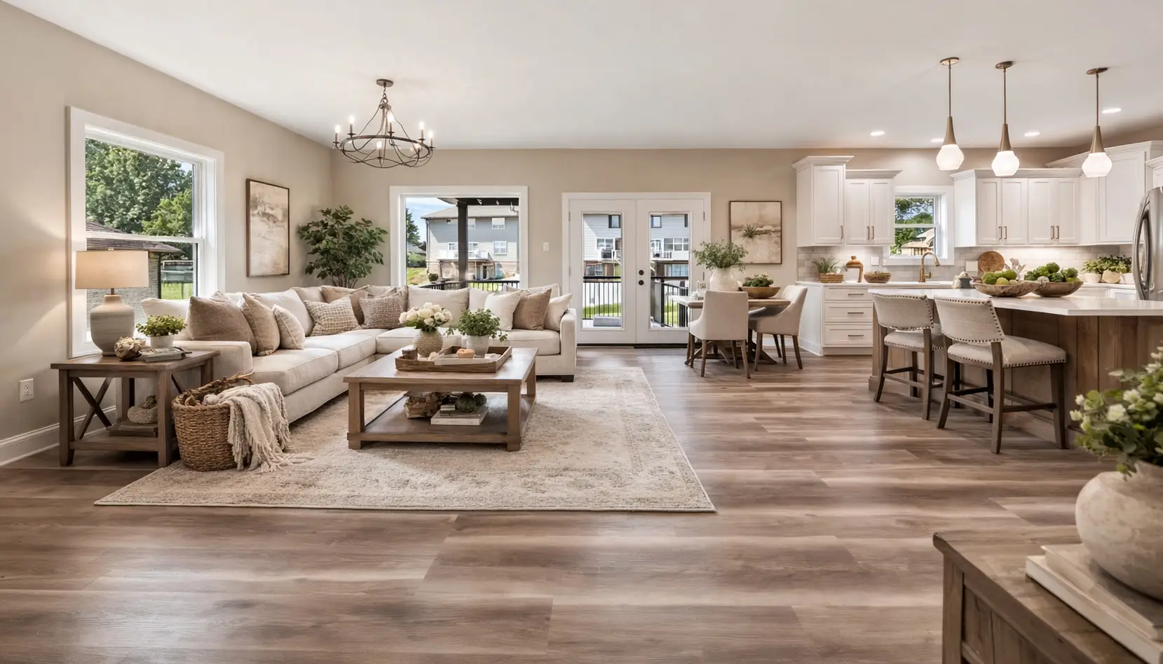 Cooper Open-Concept Living Room and Kitchen Design