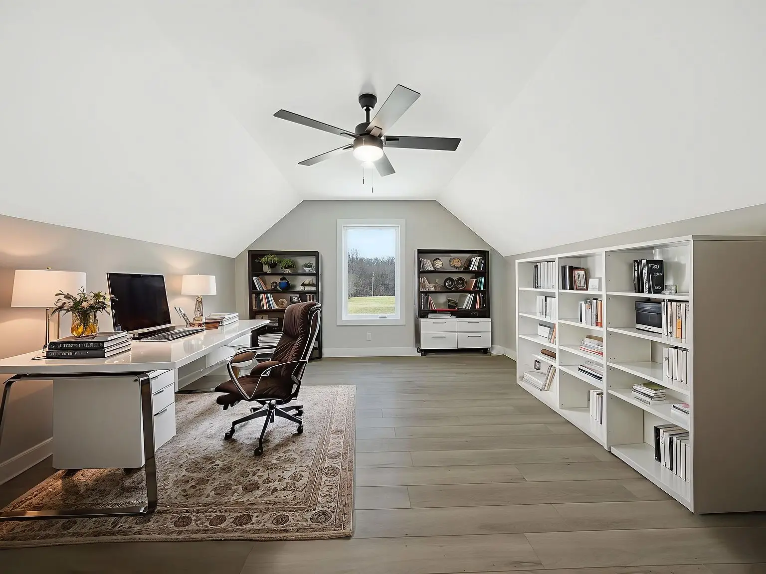 Home office with desk, chair, and window—perfect for the Ava floor plan by Chris Brown Homes.