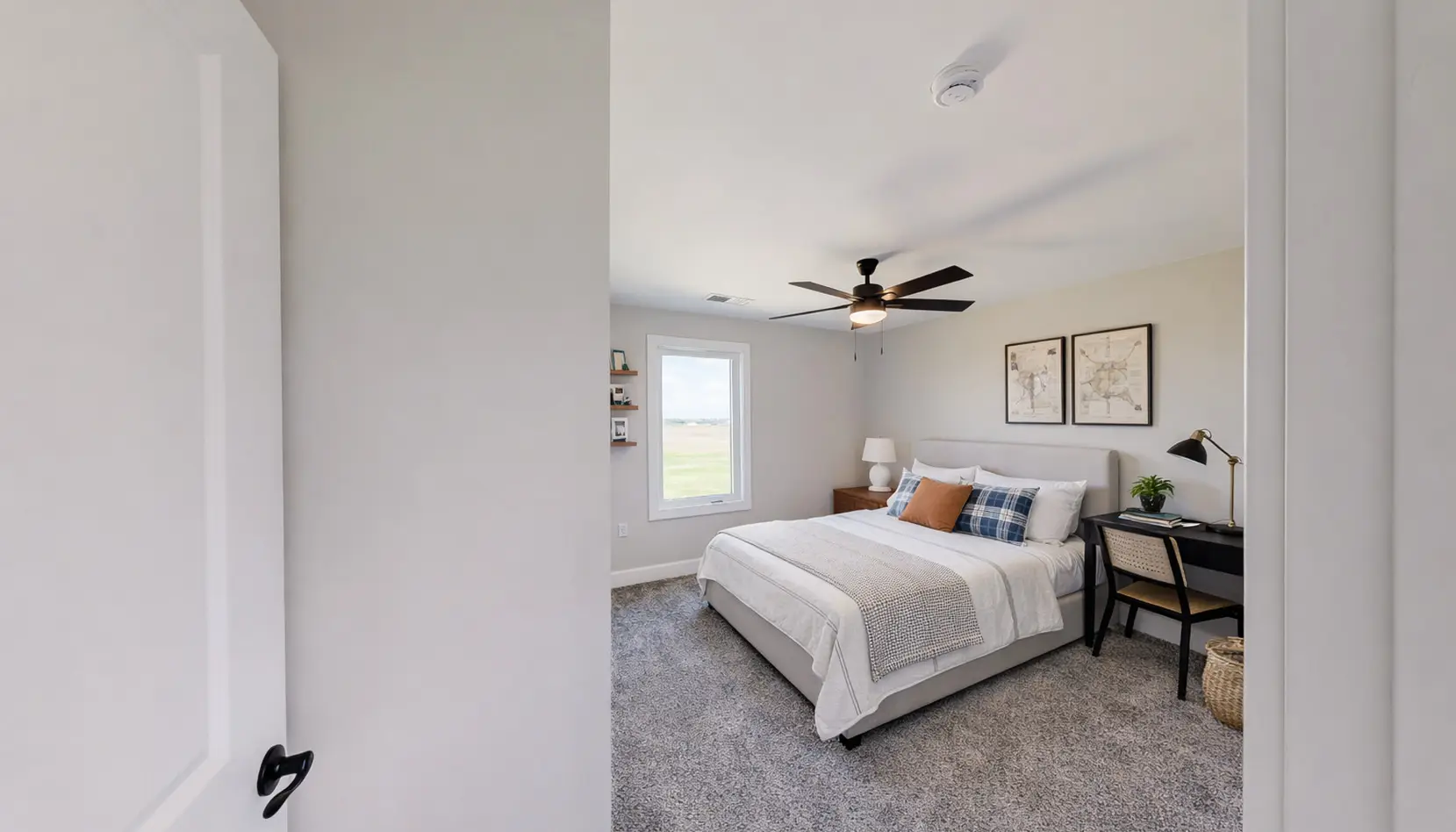Amy Side-Garage Modern Bedroom With Cozy Decor