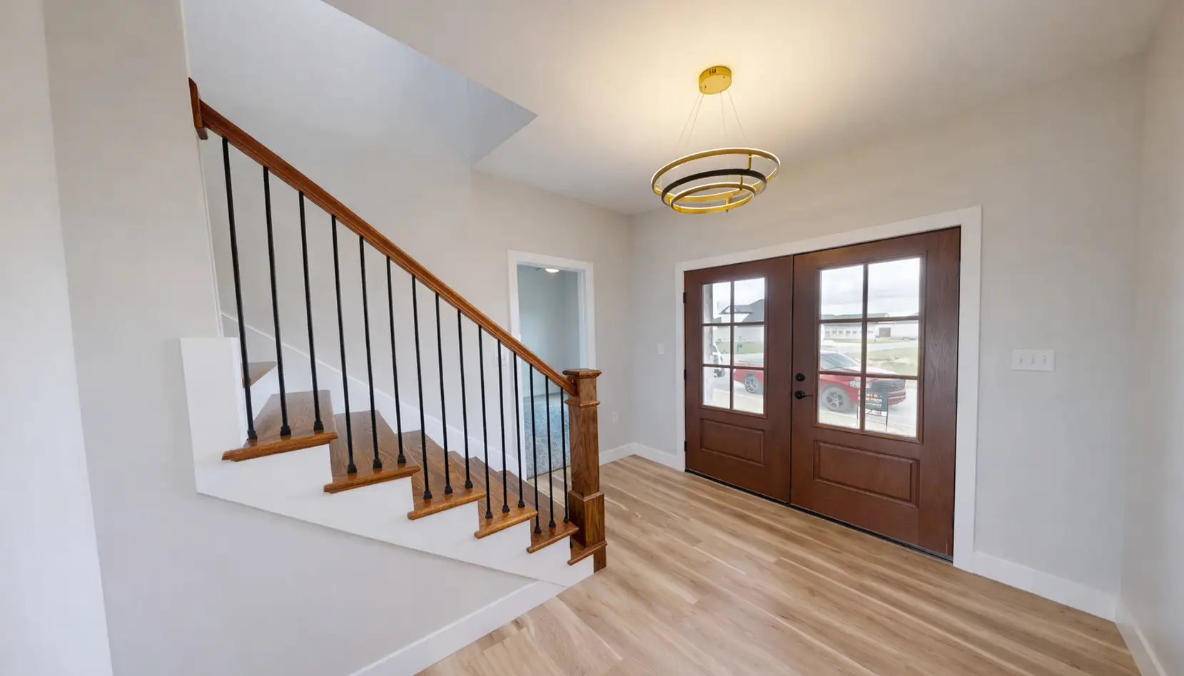 Amy Side-Garage Modern Entryway With Double Doors