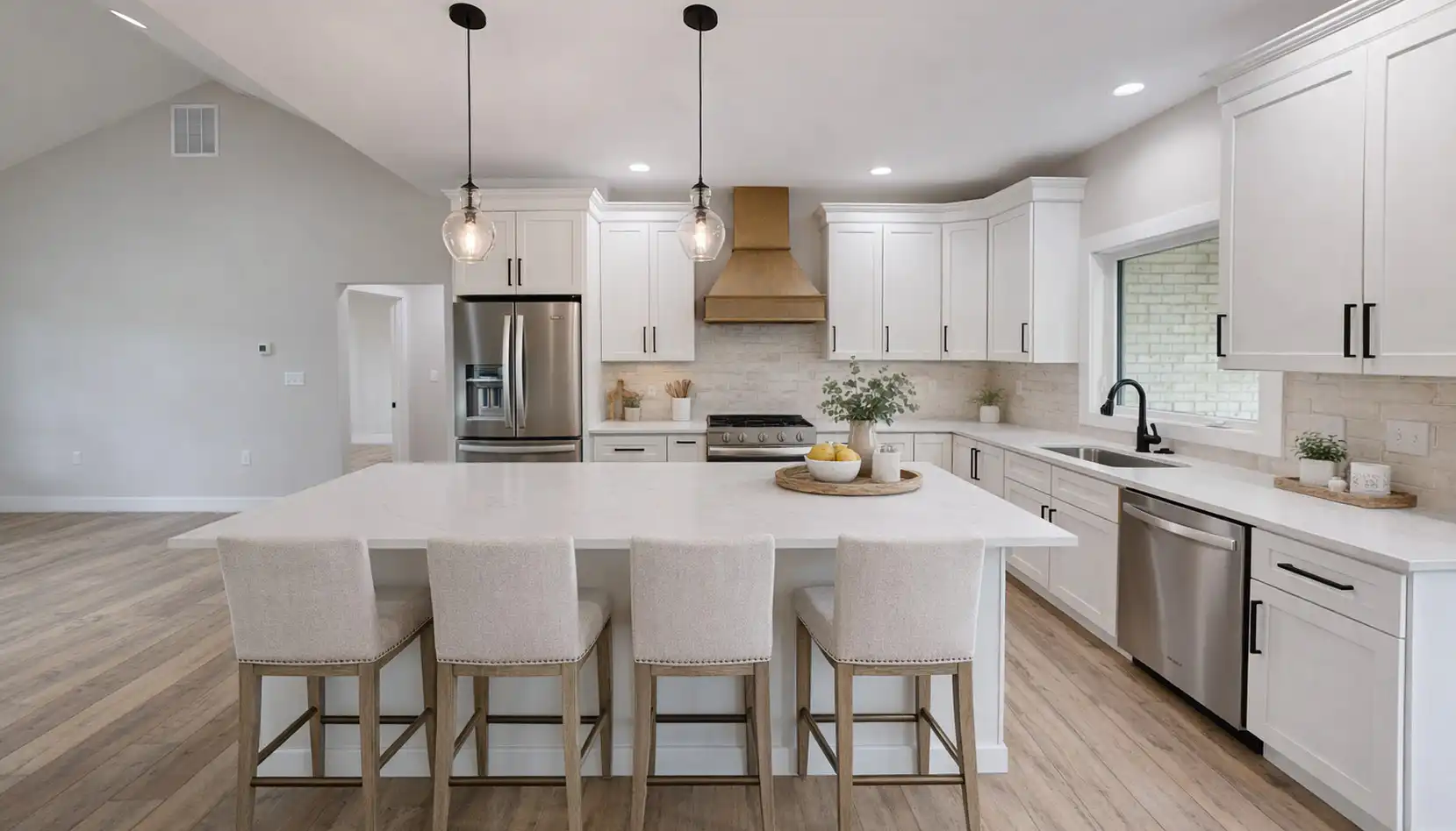 Ava Modern White Kitchen With Spacious Island