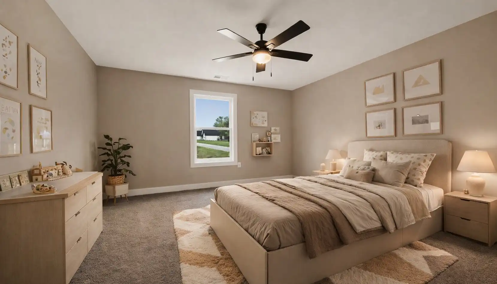 Cooper Covered-Porch Bedroom With Warm Neutral Decor