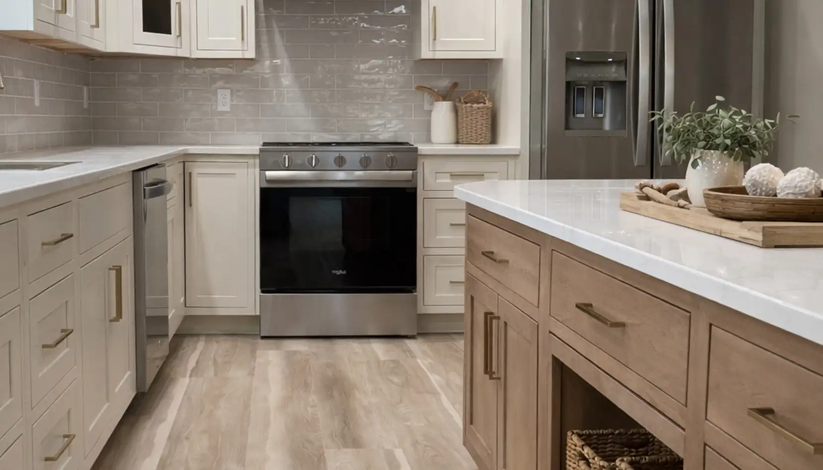 Modern Neutral Kitchen Near Cooper Covered Porch