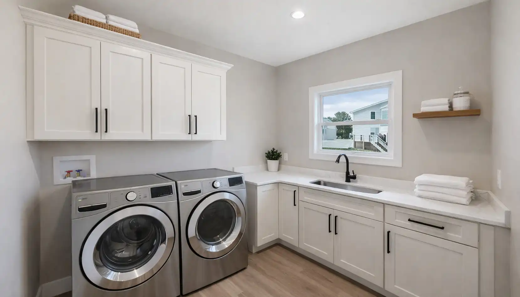 Modern Laundry Room Near Cooper Covered Porch
