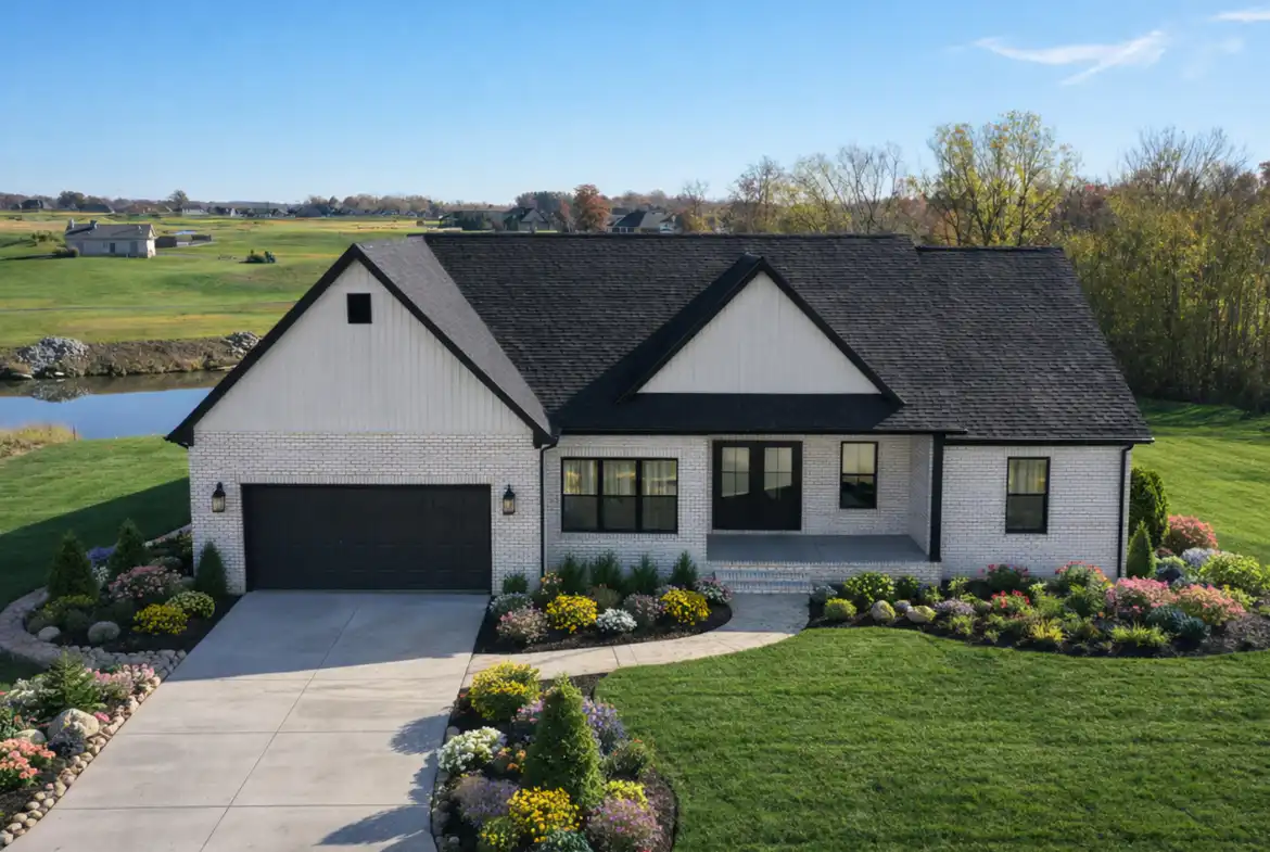 Move-in-ready Asher floor plan home for sale at 5622 Lenox Drive with two-car garage.