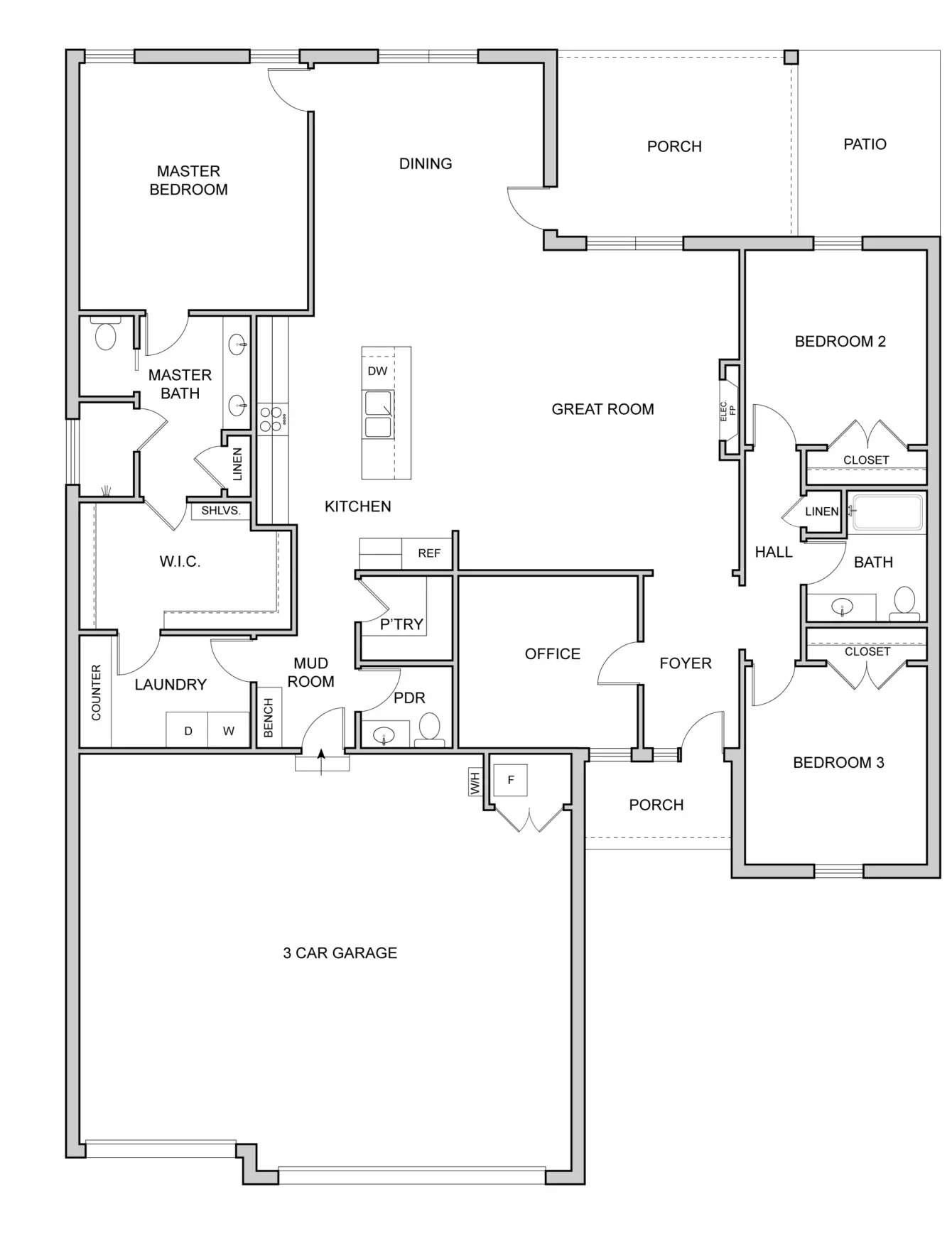 Asher home design by Chris Brown Homes, 2,068 sq ft with 3 bedrooms and 2.5 bathrooms